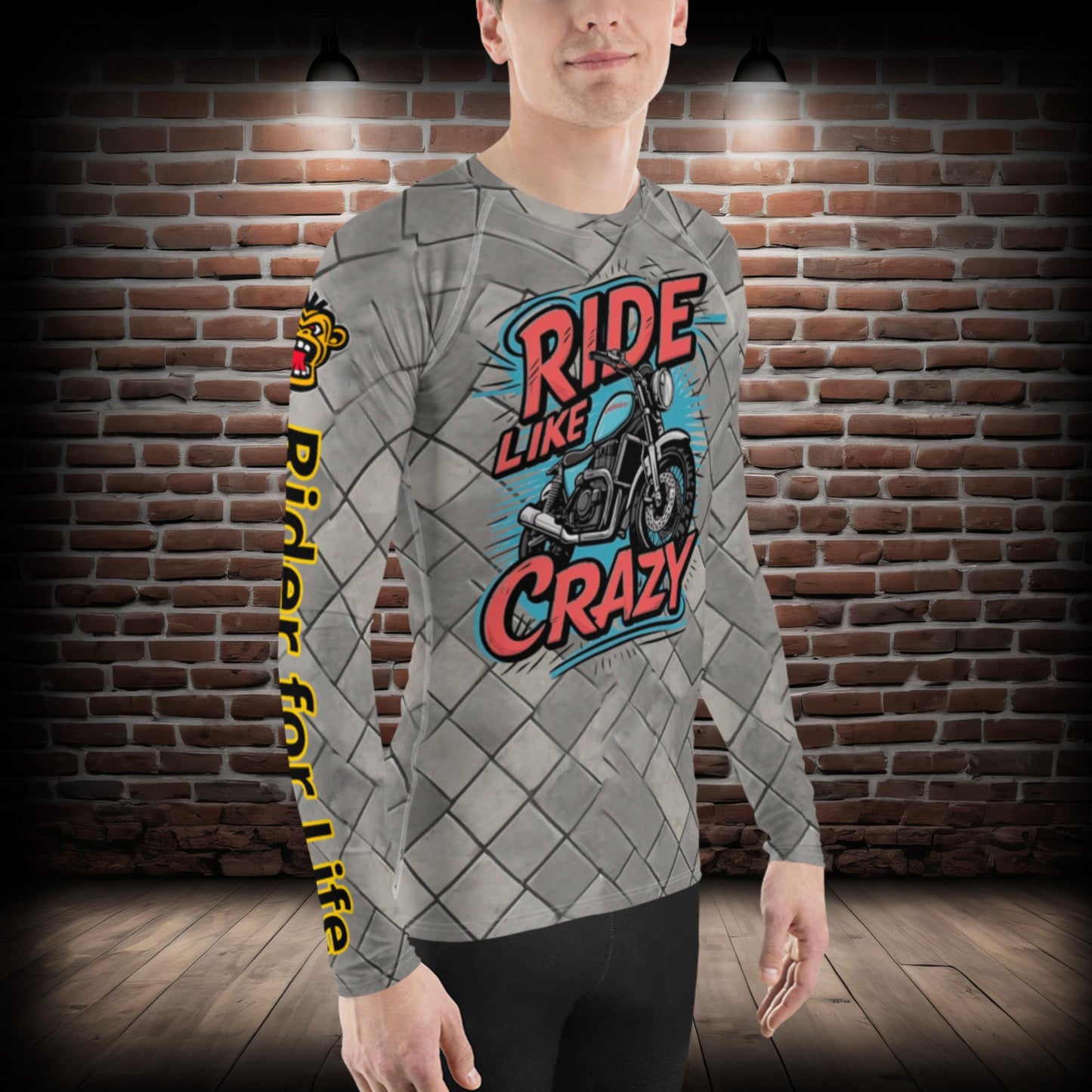 Rode Like Crazy Men's Biker Rash Guard 18082024d1