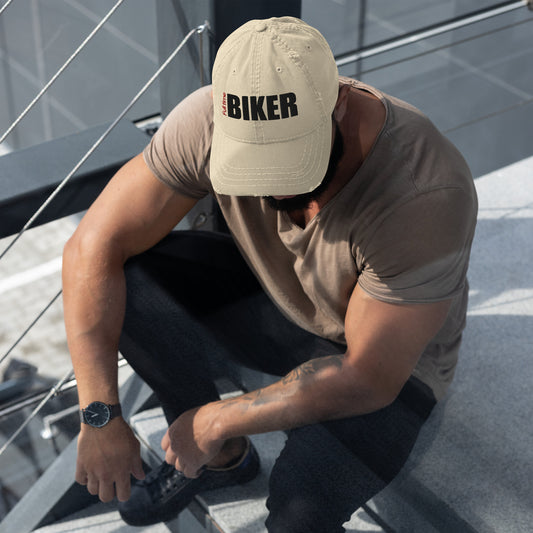 Full Time Biker Distressed Dad Hat 09082024a1