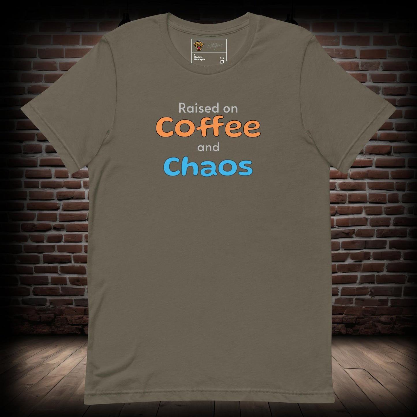 Coffee and Chaos Text T-Shirt 27082024a03