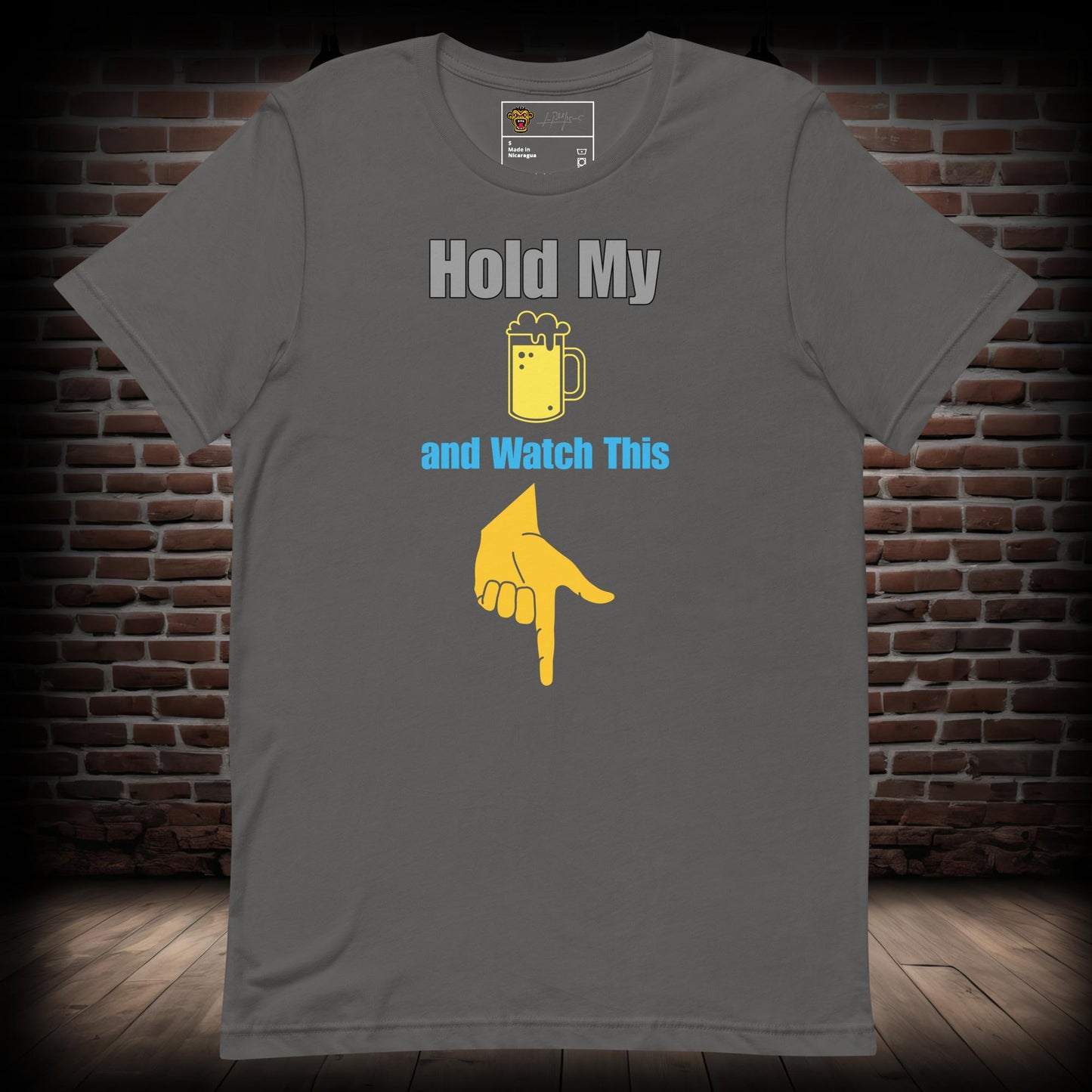 Hold my Beer Text T-Shirt 27082024a09