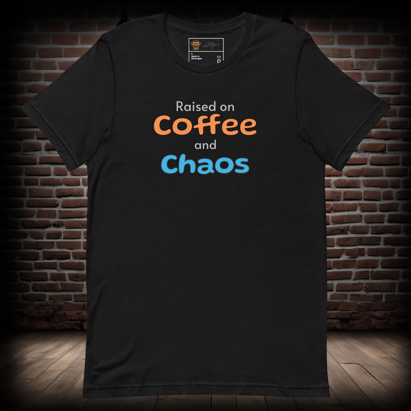 Coffee and Chaos Text T-Shirt 27082024a03