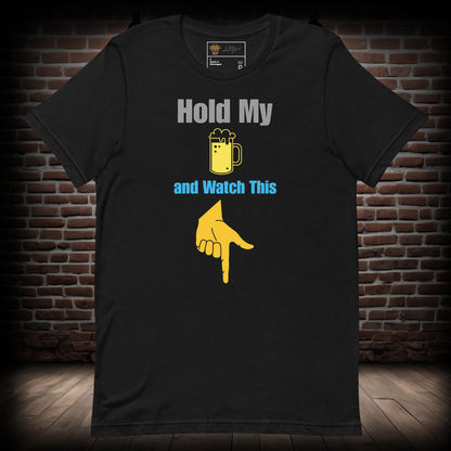 Hold my Beer Text T-Shirt 27082024a09