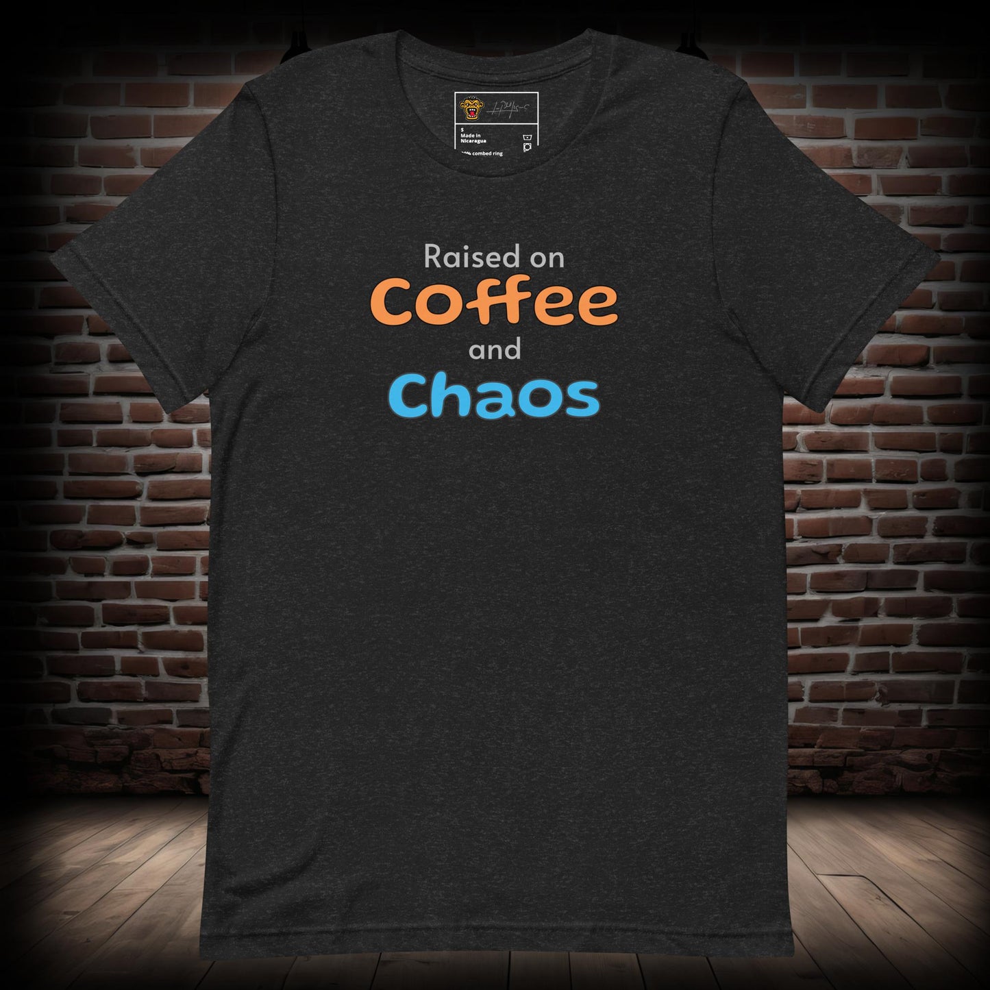 Coffee and Chaos Text T-Shirt 27082024a03