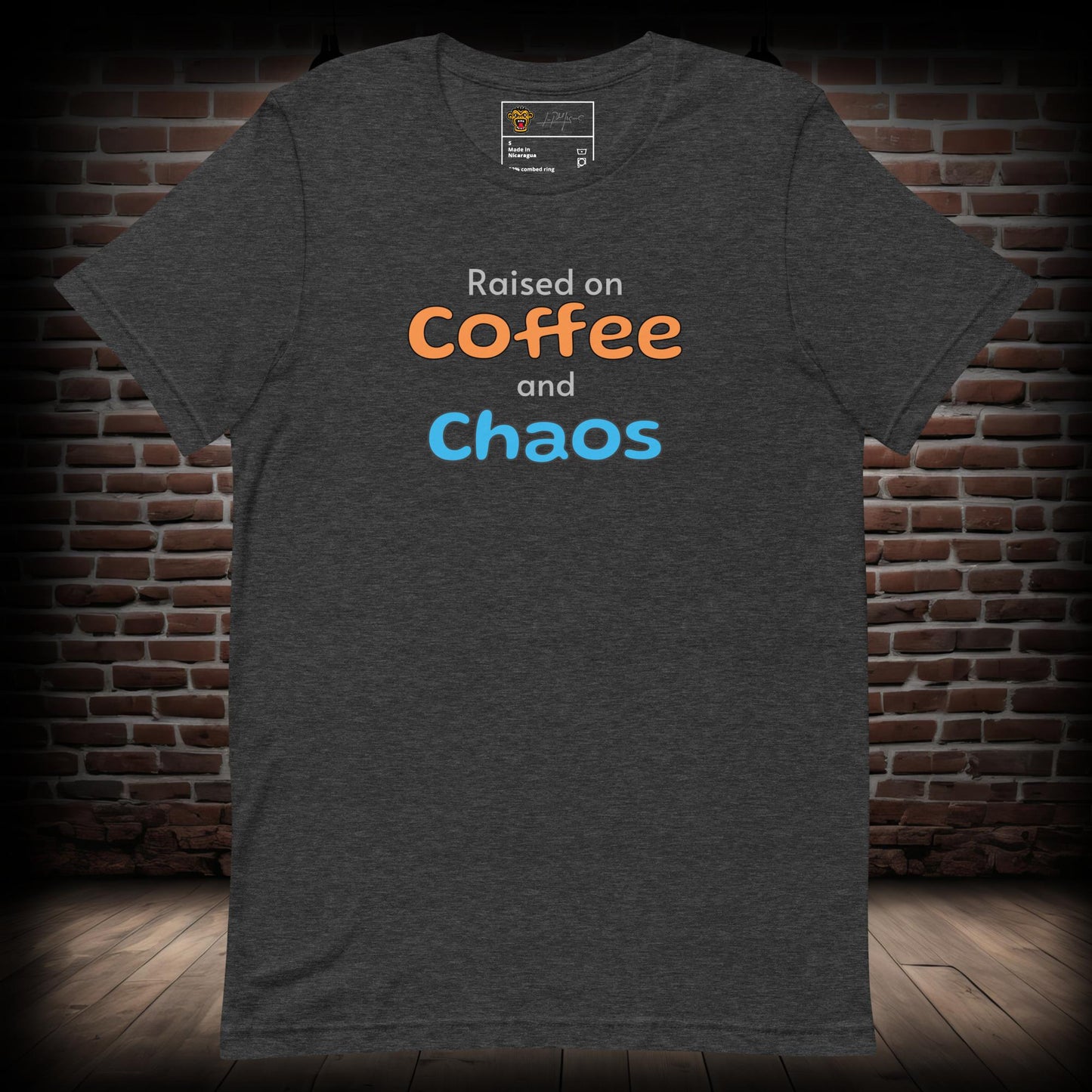 Coffee and Chaos Text T-Shirt 27082024a03